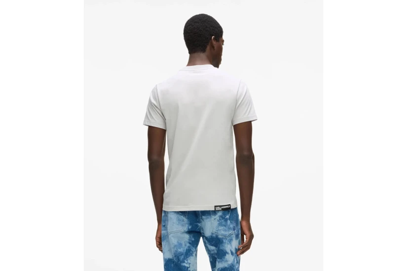 Karl Lagerfeld Ανδρικό Κοντομάνικο T-Shirt Γκρι Ανοιχτό