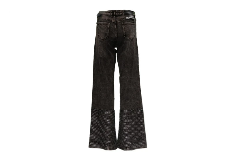 Karl Lagerfeld Relaxed Chainmail Denim Γυναικείο Jean Παντελόνι Μαύρο