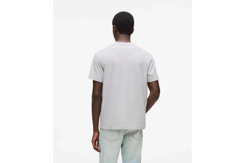 Karl Lagerfeld Monogram Ανδρικό Κοντομάνικο T-Shirt Γκρι Ανοιχτό