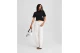 Karl Lagerfeld Cropped Monogram Γυναικείο Κοντομάνικο T-Shirt Μαύρο