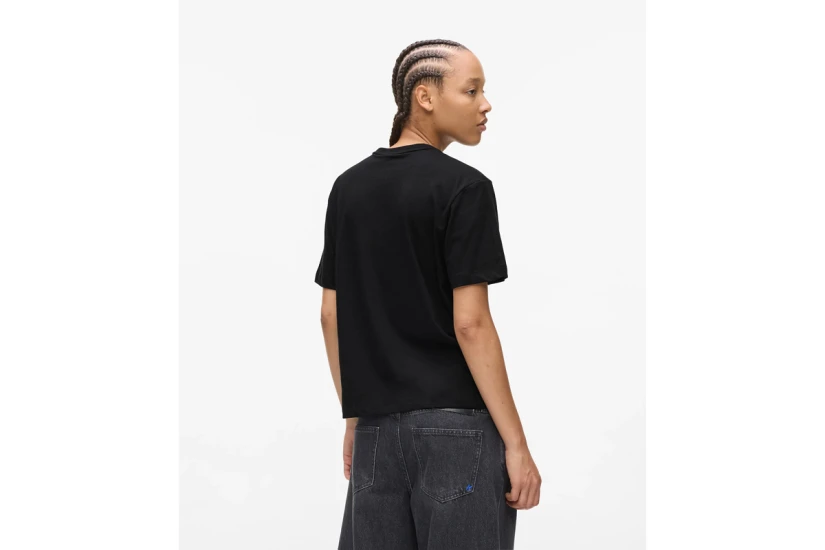 Karl Lagerfeld Outline Logo Γυναικείο Κοντομάνικο T-Shirt Μαύρο