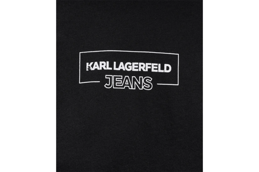 Karl Lagerfeld Outline Logo Γυναικείο Κοντομάνικο T-Shirt Μαύρο