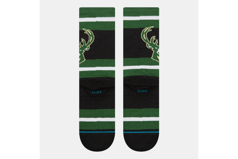 Stance Prep NBA Milwaukee Bucks Ανδρικές Ψηλές Κάλτσες Μαύρες, Πράσινες 1 Ζευγάρι