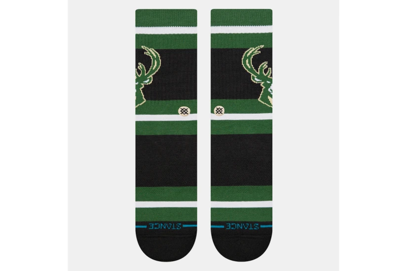 Stance Prep NBA Milwaukee Bucks Ανδρικές Ψηλές Κάλτσες Μαύρες, Πράσινες 1 Ζευγάρι