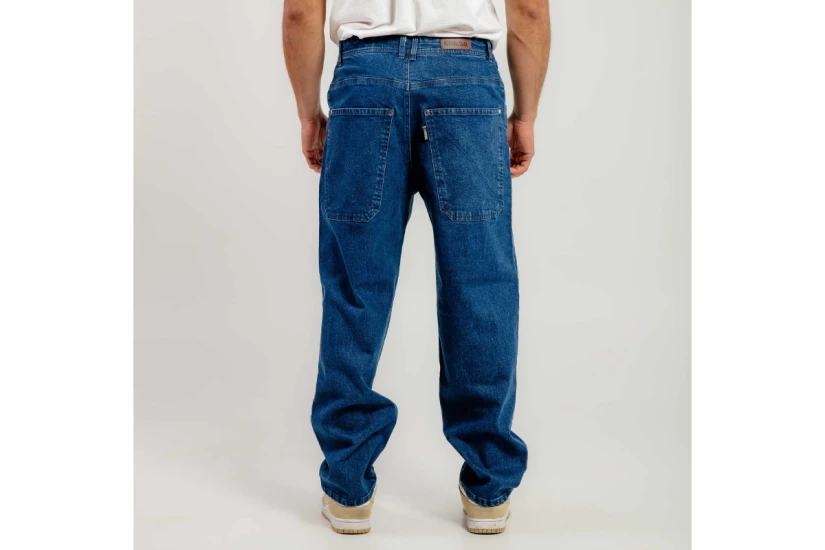 Bee Unusual Relaxed Washed Ανδρικό Παντελόνι Τζιν Μπλε Σκούρο