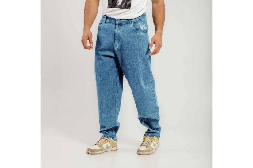 Bee Unusual Relaxed Washed Ανδρικό Παντελόνι Τζιν Μπλε