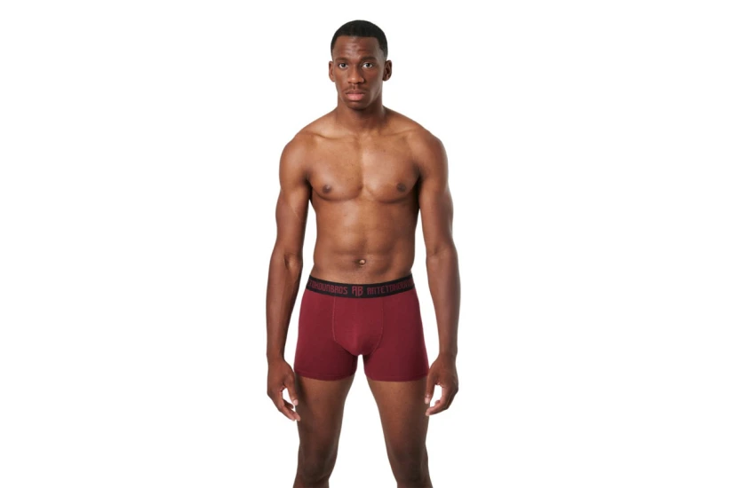 AntetokounBros Ανδρικά Εσώρουχα Boxer Μαύρα, Μπορντό 2 Τεμάχια