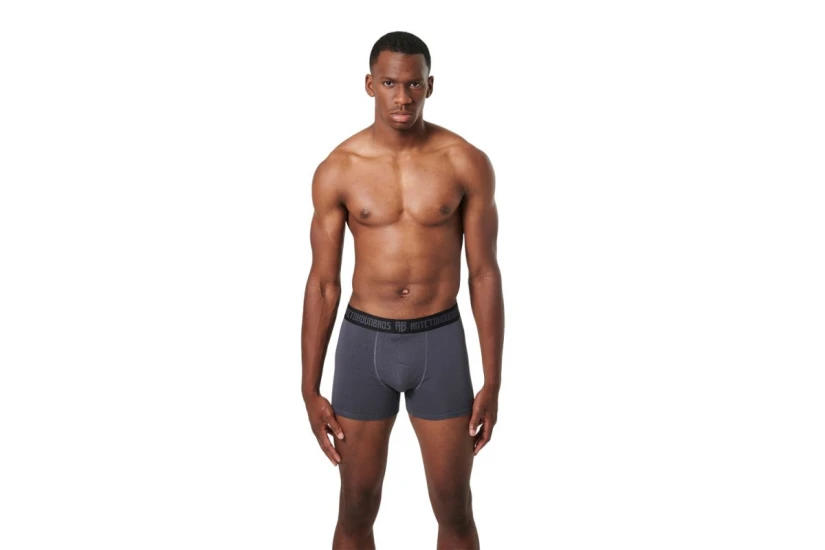 AntetokounBros Ανδρικά Εσώρουχα Boxer Μαύρα, Γκρι 2 Τεμάχια