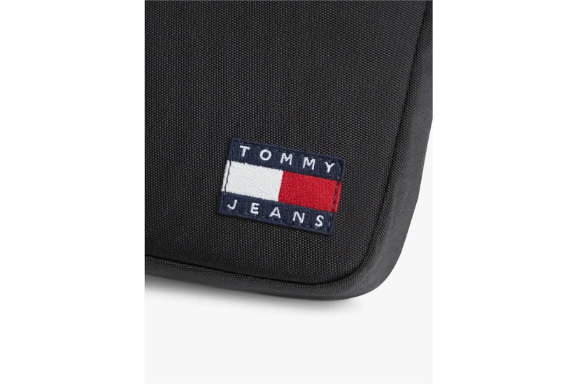 Tommy Jeans Essential Repeat Logo Ανδρικό Τσαντάκι Χιαστί - Ώμου Μαύρο 1,5L