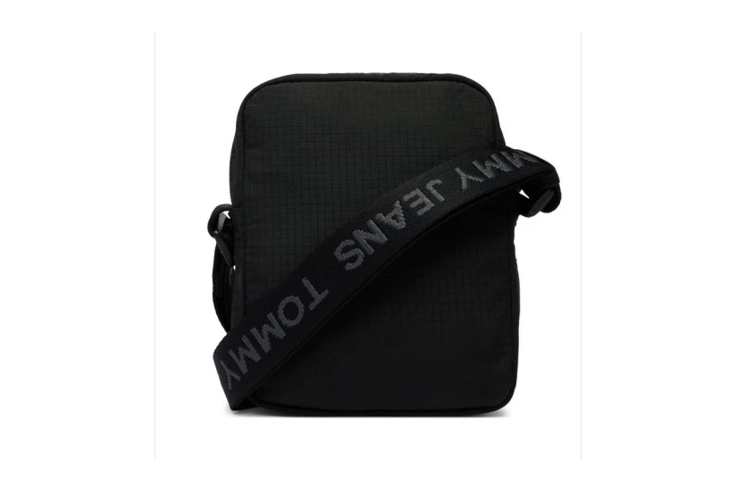Tommy Jeans Essential Ripstop Τσαντάκι Χιαστί - Ώμου Μαύρο 1,5L
