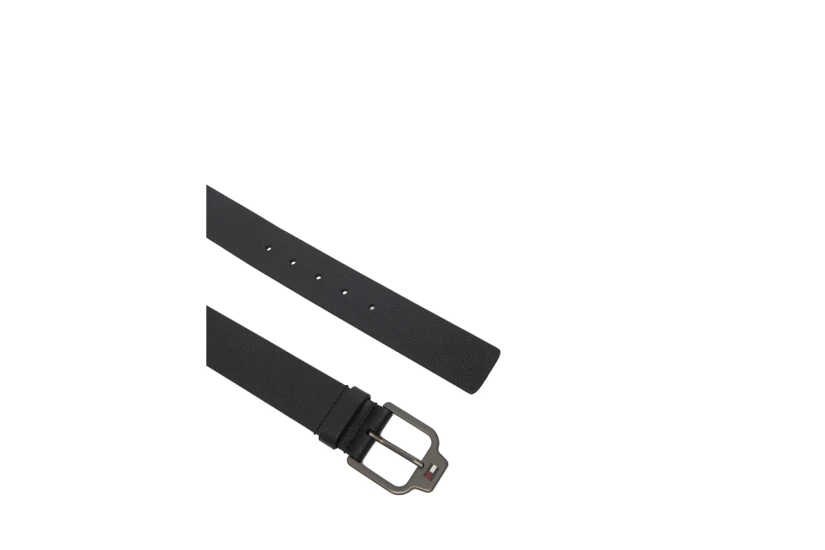 Tommy Jeans Scanton Logo Textured Leather Ανδρική Casual Ζώνη Μαύρη