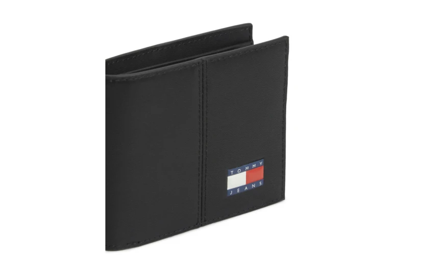 Tommy Jeans Heritage Leather Credit Card And Coin Ανδρικό Πορτοφόλι Μαύρο