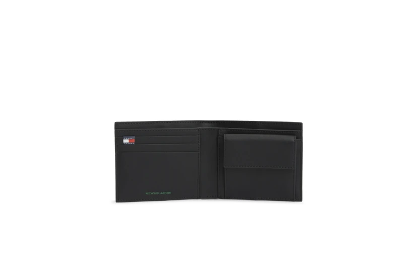 Tommy Jeans Heritage Leather Credit Card And Coin Ανδρικό Πορτοφόλι Μαύρο