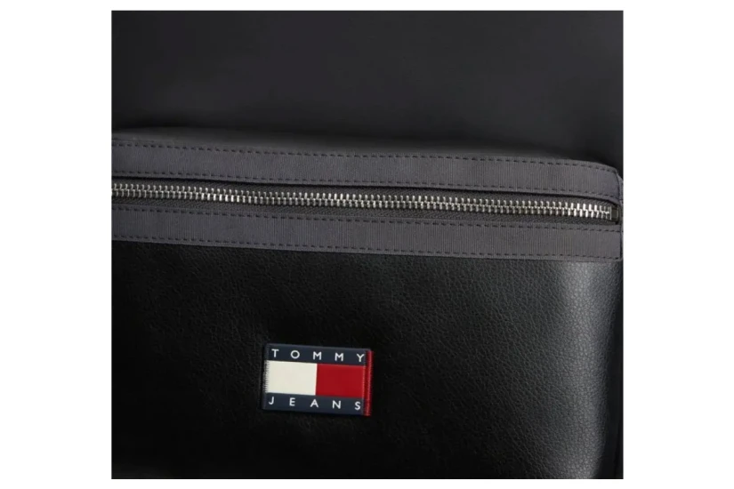 Tommy Jeans Elevated PU Casual Τσάντα Πλάτης Μαύρη 16L
