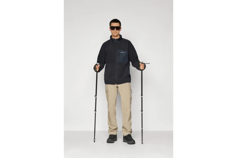 Columbia Fast Trek Overlay Ανδρική Ζακέτα Fleece Μαύρη