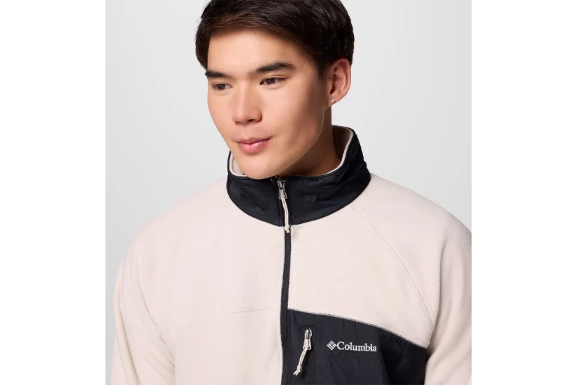 Columbia Fast Trek Overlay Ανδρική Ζακέτα Fleece Εκρού, Μαύρη