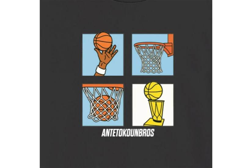 AntetokounBros Storyboard Παιδικό Κοντομάνικο T-Shirt Μαύρο