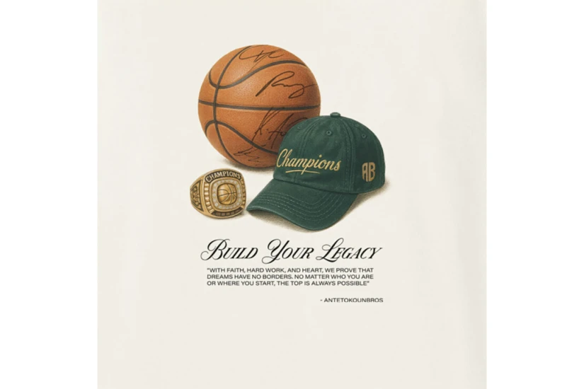 AntetokounBros Legacy Ανδρικό Κοντομάνικο T-Shirt Εκρού