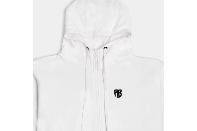 AntetokounBros Unisex Βαμβακερή Ζακέτα με Κουκούλα Λευκή