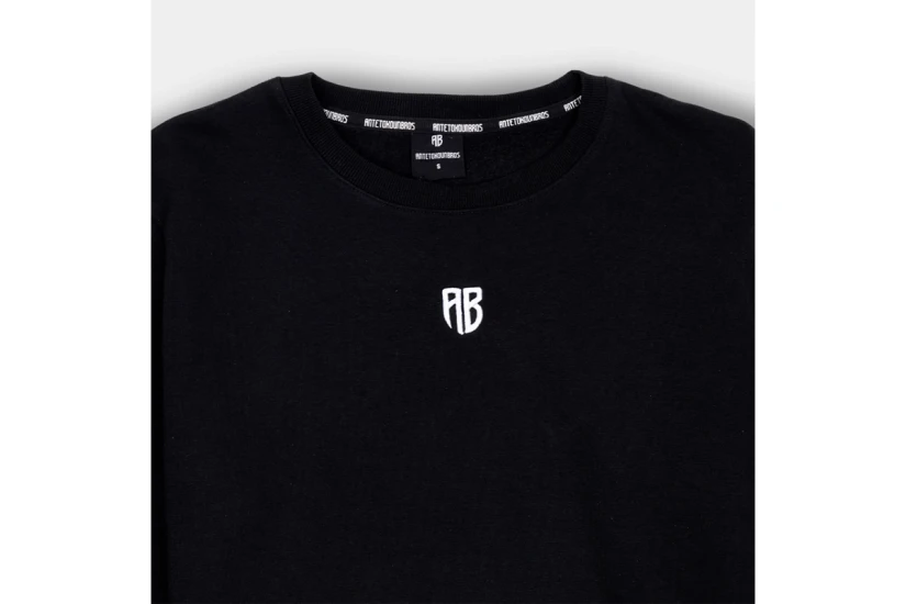 AntetokounBros Element Unisex Μακρυμάνικη Μπλούζα με Λαιμόκοψη Μαύρη