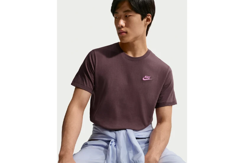 Nike Sportswear Club Ανδρικό Κοντομάνικο T-Shirt Μπορντό