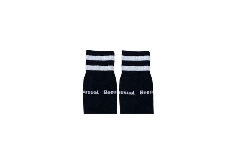 Bee Unusual Cushion Solid Κάλτσες μέχρι τη Γάμπα Μαύρες, Λευκές