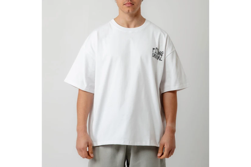 Bee Unusual Bee Fxxxing Unusual Ανδρικό Κοντομάνικο T-Shirt Λευκό