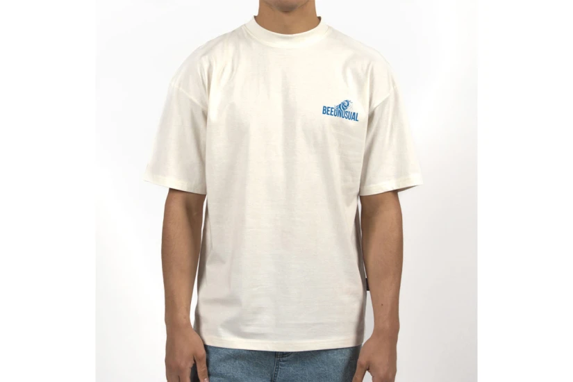 Bee Unusual Chill Bitch Oversized Ανδρικό Κοντομάνικο T-Shirt Εκρού, Μπλε