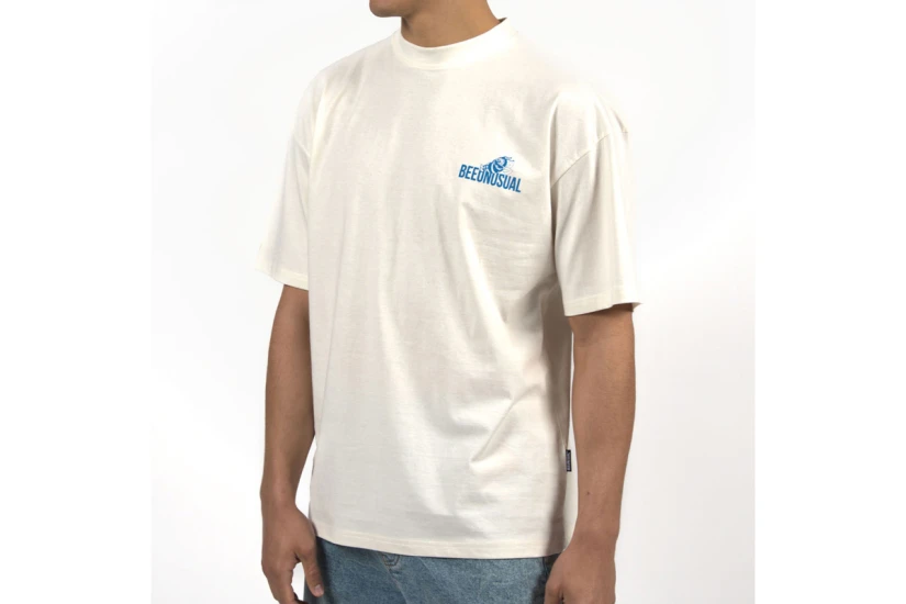 Bee Unusual Chill Bitch Oversized Ανδρικό Κοντομάνικο T-Shirt Εκρού, Μπλε