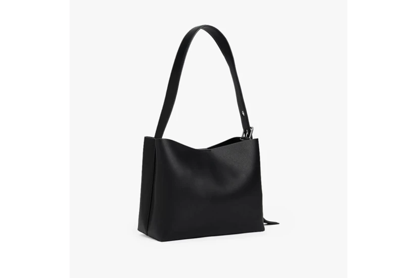 Tommy Jeans Logo Plaque Hobo Γυναικεία Τσάντα Ώμου Μαύρη
