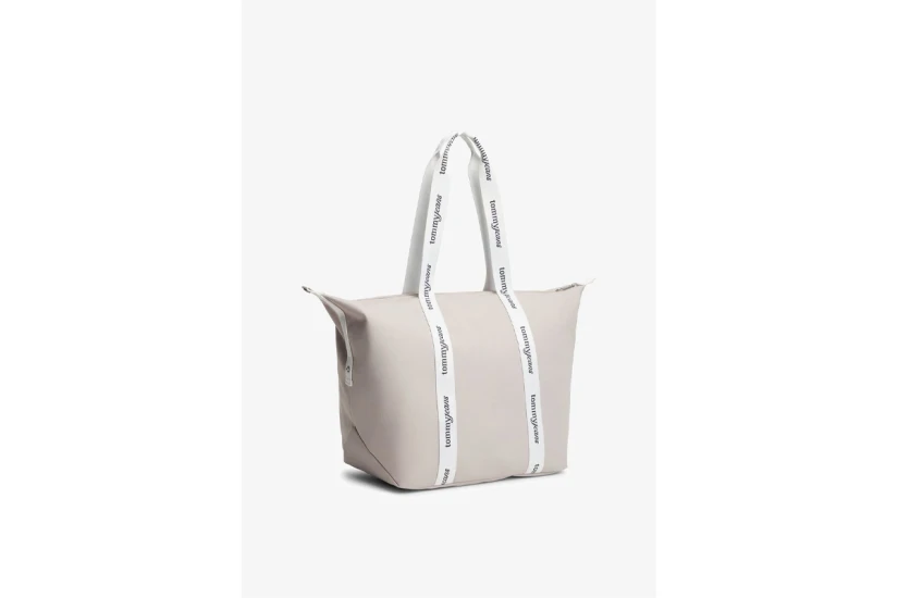 Tommy Jeans Essential Repeat Logo Γυναικεία Τσάντα Tote Μπεζ, Λευκή 38L