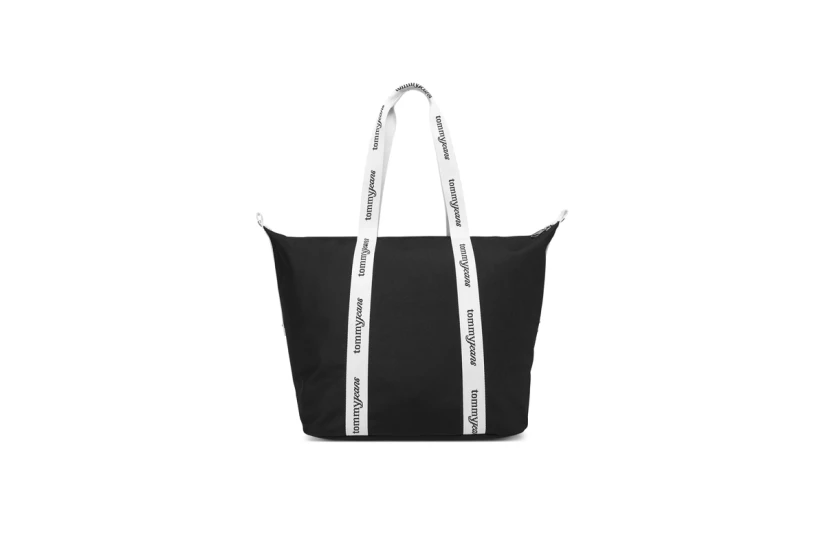 Tommy Jeans Essential Repeat Logo Γυναικεία Τσάντα Tote Μαύρη, Λευκή 38L