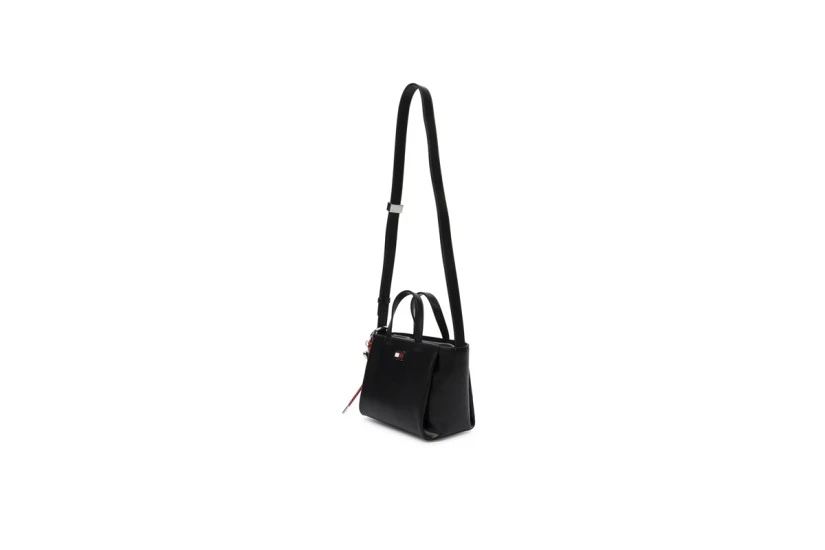 Tommy Jeans Logo Charm Mini Γυναικεία Τσάντα Tote Χιαστί Μαύρη 1,8L