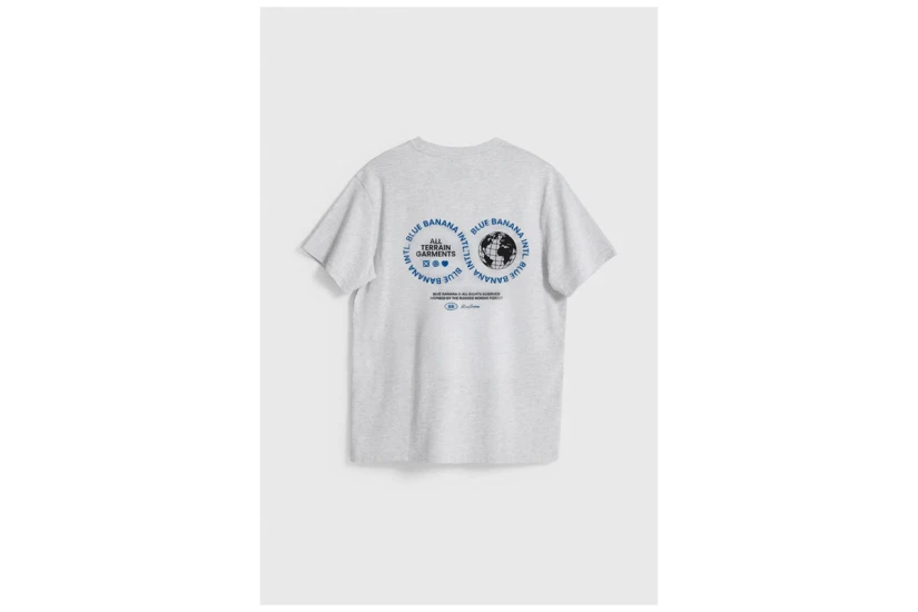 Blue Banana Vast Ανδρικό Κοντομάνικο T-Shirt Γκρι Ανοιχτό, Μπλε, Μαύρο