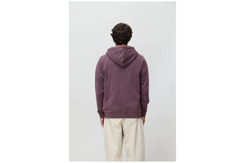 Blue Banana Iconic Washed-Effect Ανδρική Βαμβακερή Ζακέτα με Κουκούλα Μπορντό