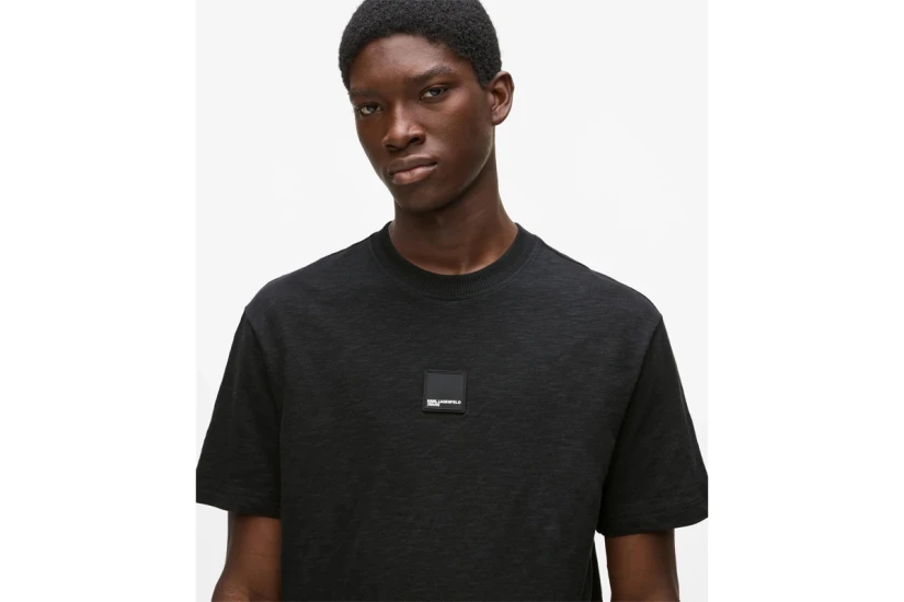 Karl Lagerfeld Curved Hem Ανδρικό Κοντομάνικο T-Shirt Μαύρο