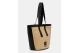 Karl Lagerfeld Logo Woven Raffia Γυναικεία Τσάντα Tote Μπεζ, Μαύρη