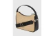 Karl Lagerfeld Logo Woven Raffia Mini Hobo Γυναικεία Τσάντα Ώμου-Χειρός Μπεζ, Μαύρη