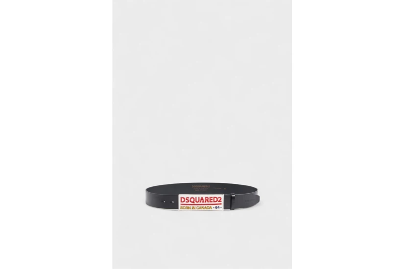 Dsquared2 Logo Plaque Ανδρική Casual Ζώνη Μαύρη