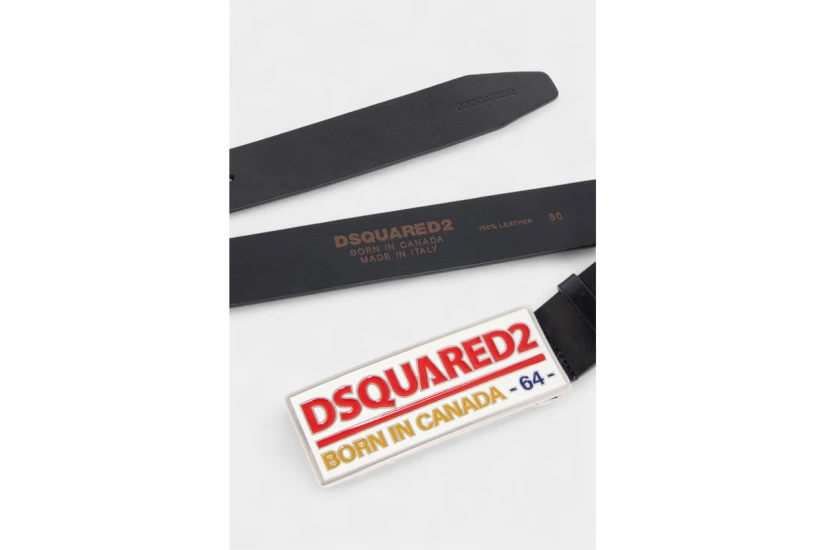 Dsquared2 Logo Plaque Ανδρική Casual Ζώνη Μαύρη