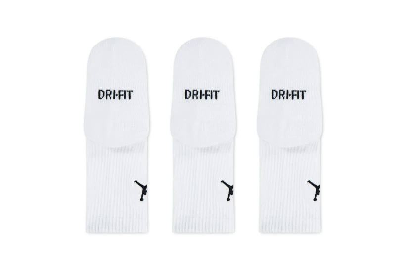 Jordan Dri-FIT Everyday Elevated Κάλτσες Ψηλές Λευκές 3 Ζευγάρια