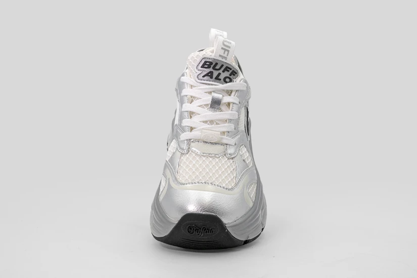Buffalo Ridr Vegan In Nappa Leather Look Sneakers Λευκά, Ασημί