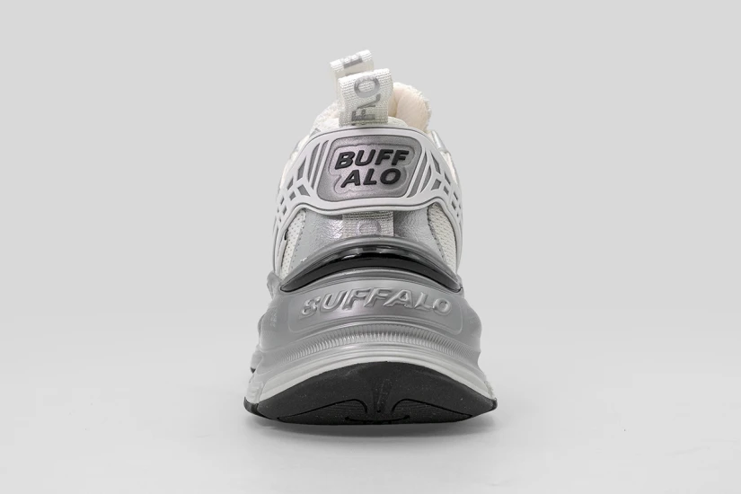 Buffalo Ridr Vegan In Nappa Leather Look Sneakers Λευκά, Ασημί