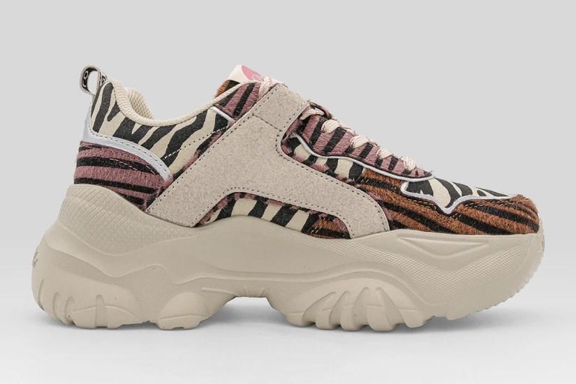 Buffalo Bliss Animal Print Sneakers Μπεζ, Διάφορα Χρώματα