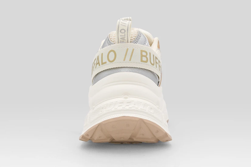 Buffalo Yuno One Sneakers Εκρού, Χρυσά, Ασημί