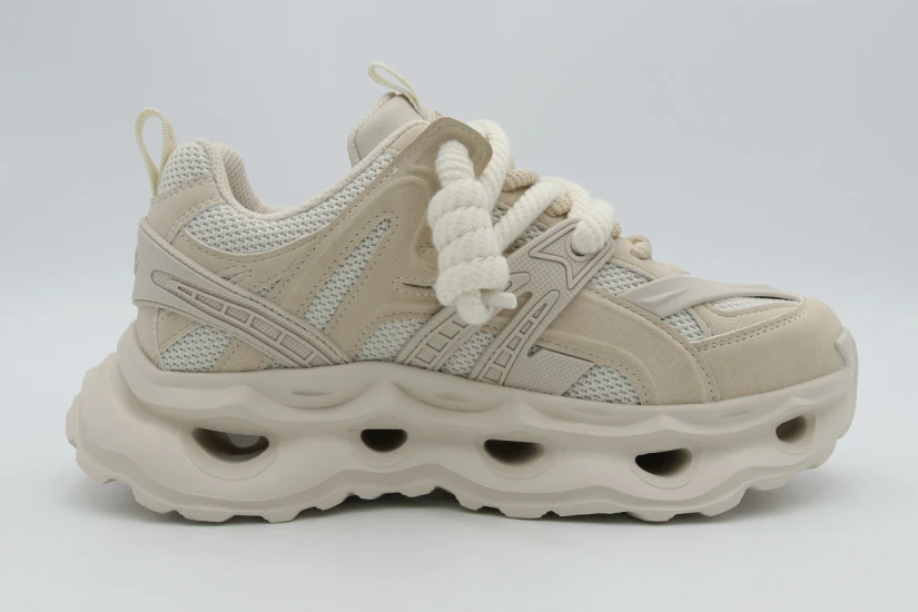 Buffalo Malaga Lace Γυναικεία Sneakers Μπεζ