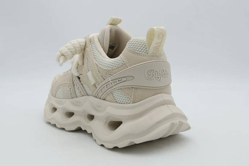 Buffalo Malaga Lace Γυναικεία Sneakers Μπεζ