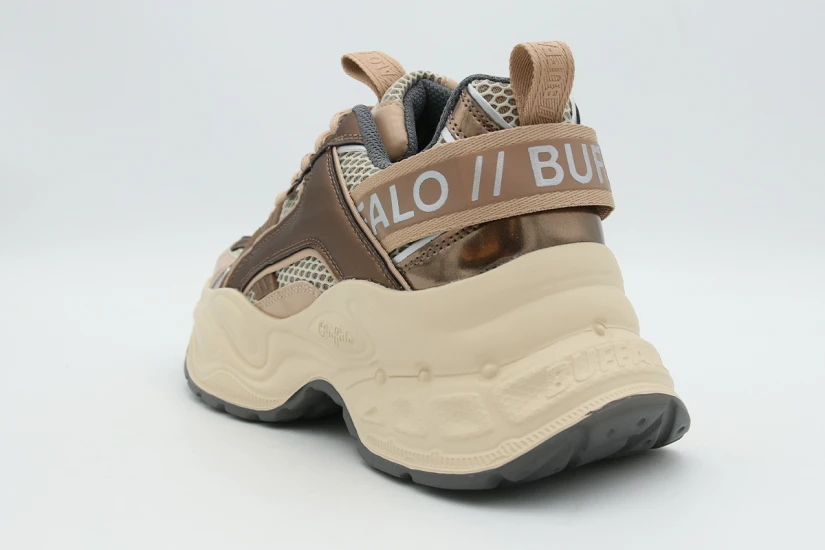 Buffalo Yuno Γυναικεία Sneakers Μπρονζέ, Μπεζ, Εκρού