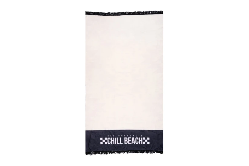 Bee Unusual Yak Πετσέτα Θαλάσσης Εκρού, Μαύρη 100 x 180cm 