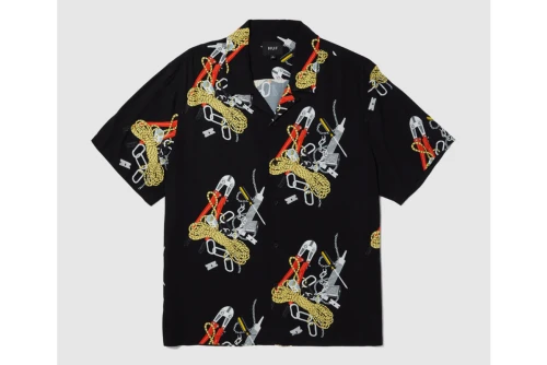 Huf Skidrokyo S-S Resort Top Πουκάμισο Κοντομάνικο Ανδρικό (BU00201 BLACK)